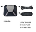 Premium Grey High Back Folding Camping Chair 150kg Capacity with Storage Bag