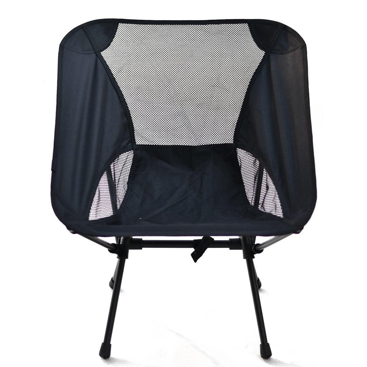 Premium Grey High Back Folding Camping Chair 150kg Capacity with Storage Bag