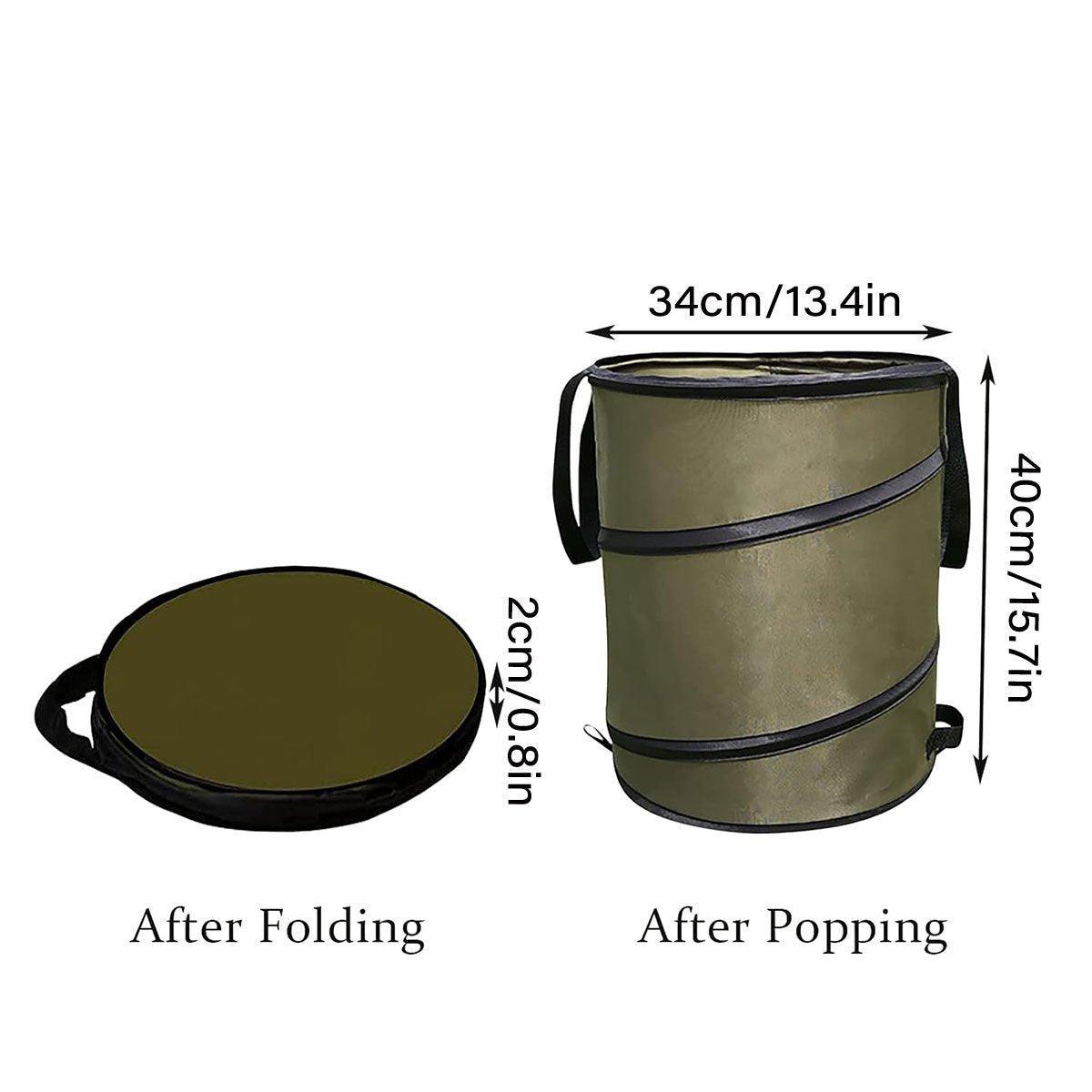 Premium Folding Garden Leaf Bin – Olive Green Waterproof Oxford Fabric
