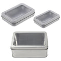 Premium 10 Pack Metal Tin Boxes with Clear Window 12.5x9x5cm