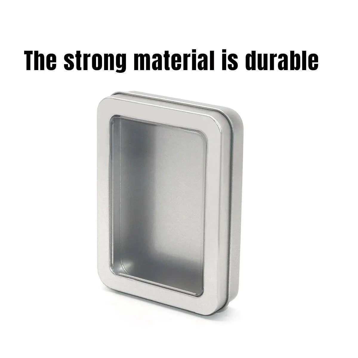 Premium 10 Pack Metal Tin Boxes with Clear Window 12.5x9x5cm