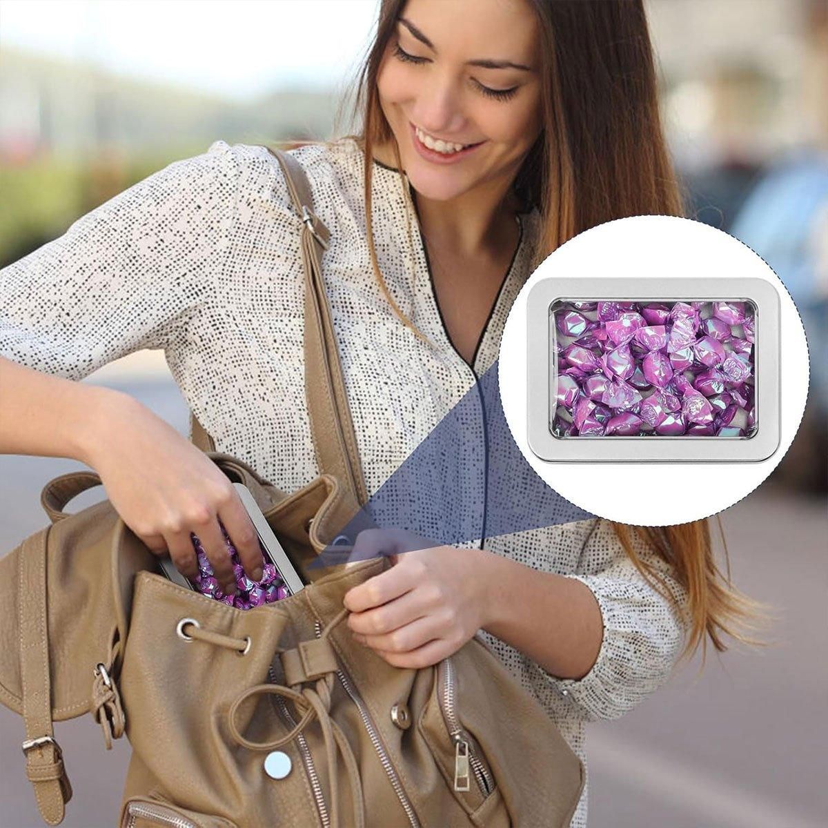 Premium 10 Pack Metal Tin Boxes with Clear Window 12.5x9x5cm