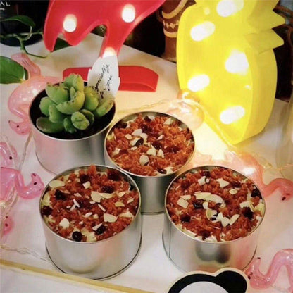 10pcs Gold Open Window Cake Tin Box Set - 9x6cm Bakery Storage