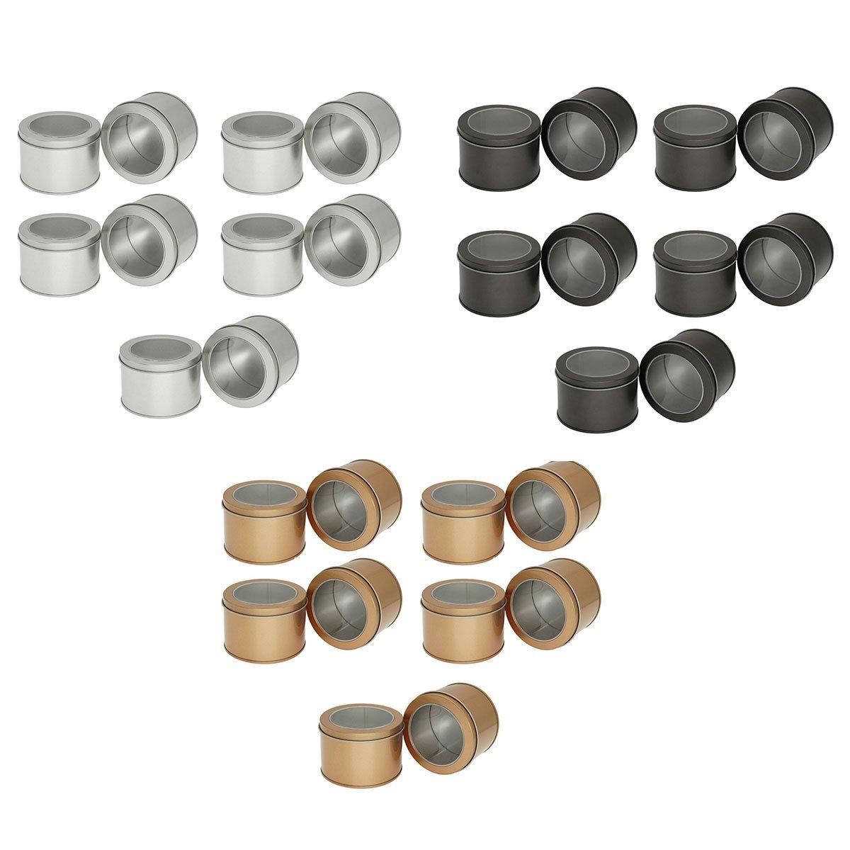 10pcs Silver Open Window Cake Tin Box Set - 9x6cm Bakery Storage