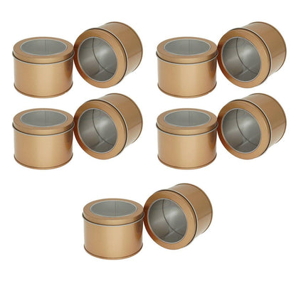 10pcs Silver Open Window Cake Tin Box Set - 9x6cm Bakery Storage