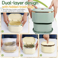 Beige Compact Desktop Trash Bin 19cm x 12cm x 14cm with Press-to-Open Lid - SuperSaverAU - view 4