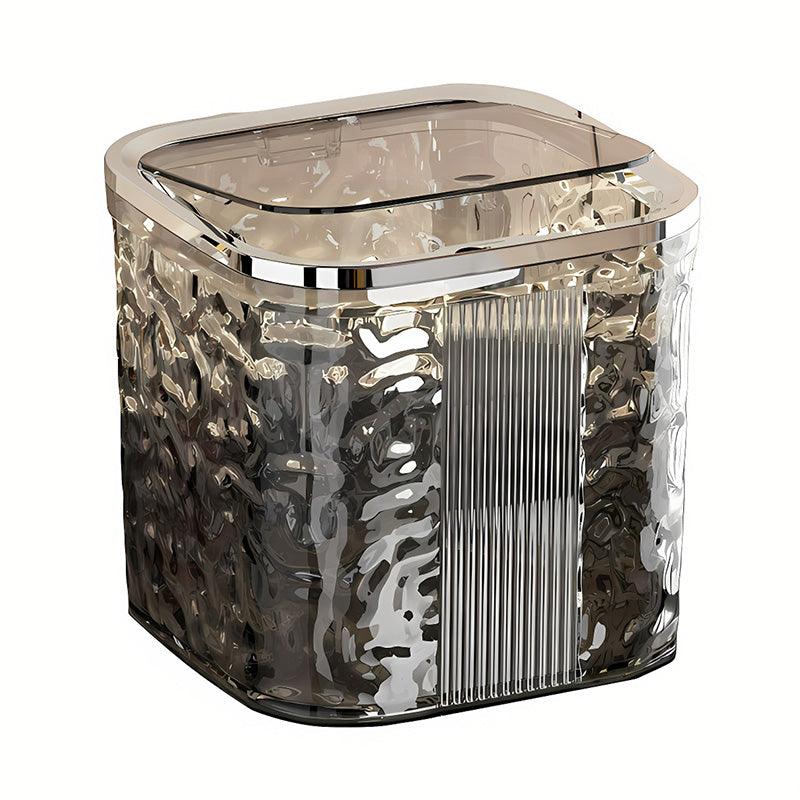 Premium Desktop Mini Trash Can – Grey Large with Press Lid