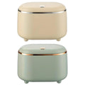 Premium Oval Desktop Trash Bin – Green with Pop-Up Lid