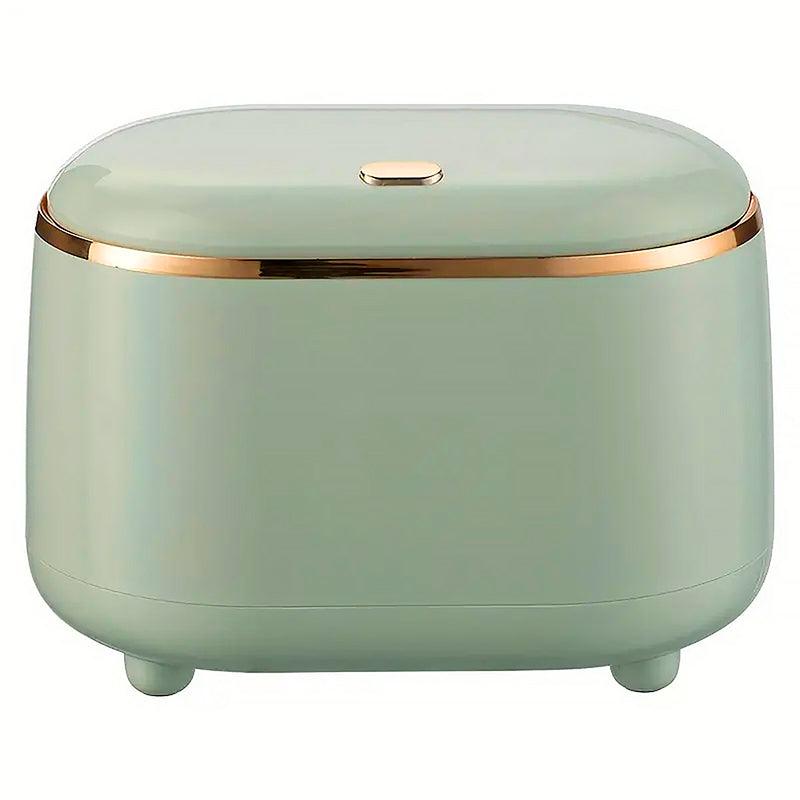 Premium Oval Desktop Trash Bin – Green with Pop-Up Lid