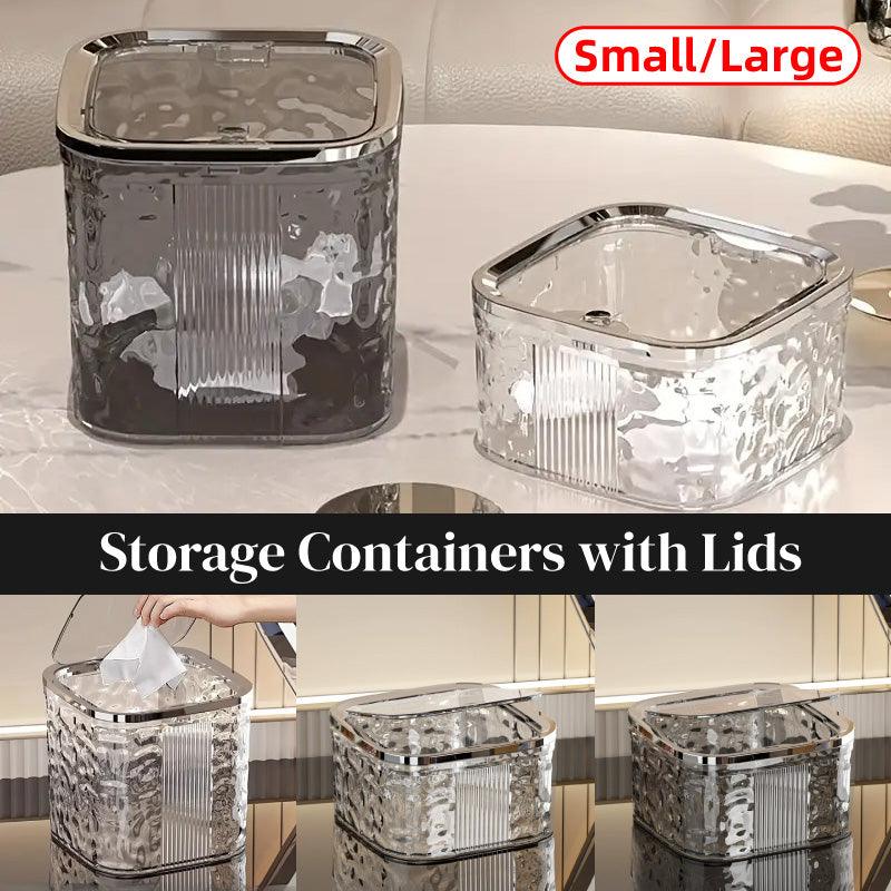 Premium Desktop Mini Trash Can – White Small with Press Lid