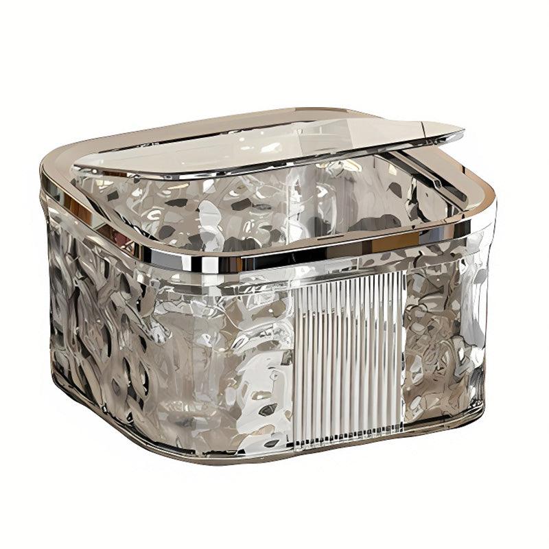 Premium Desktop Mini Trash Can – White Small with Press Lid