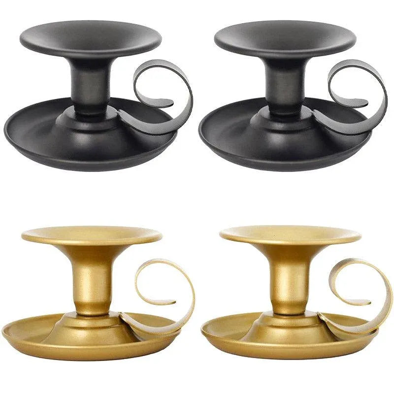 Premium European Iron Candle Holders – Gold 2 Pack