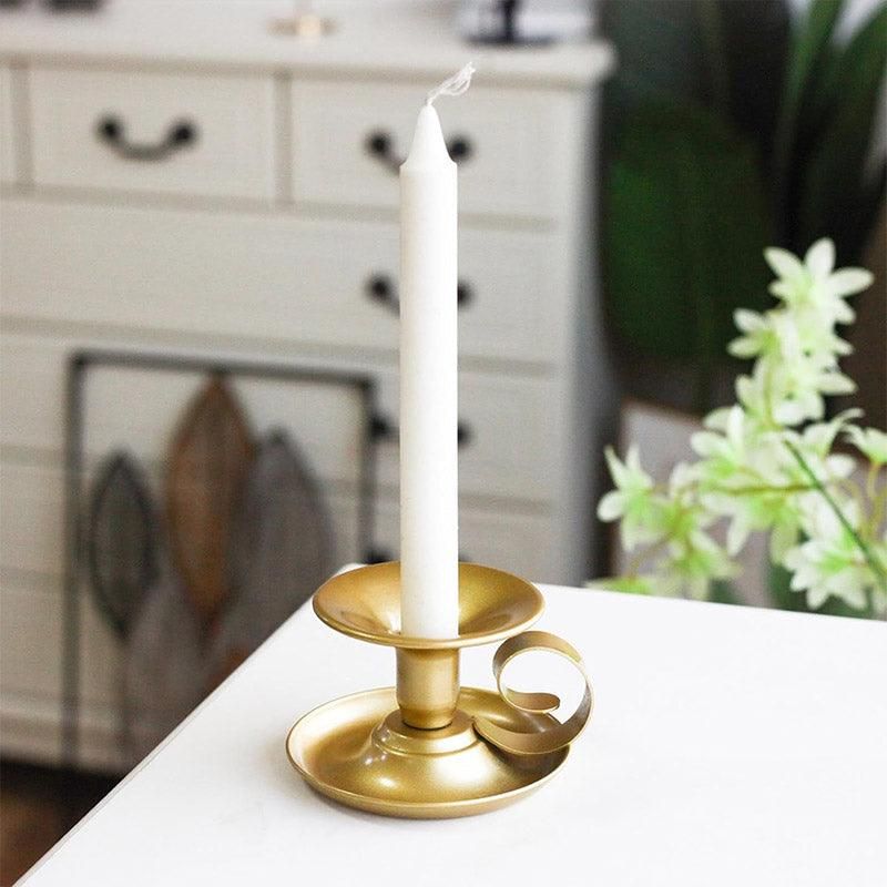 Premium European Iron Candle Holders – Gold 2 Pack