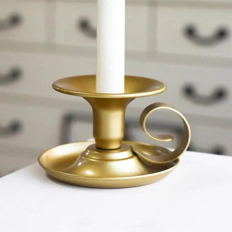 Premium European Iron Candle Holders – Gold 2 Pack