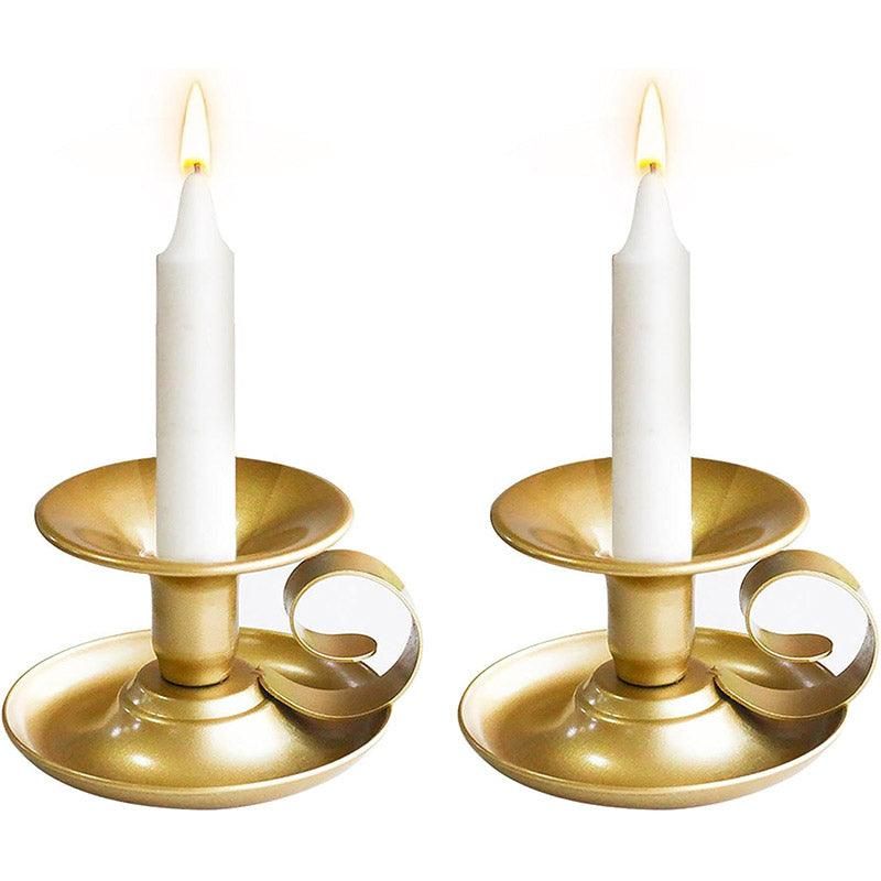 Premium European Iron Candle Holders – Gold 2 Pack
