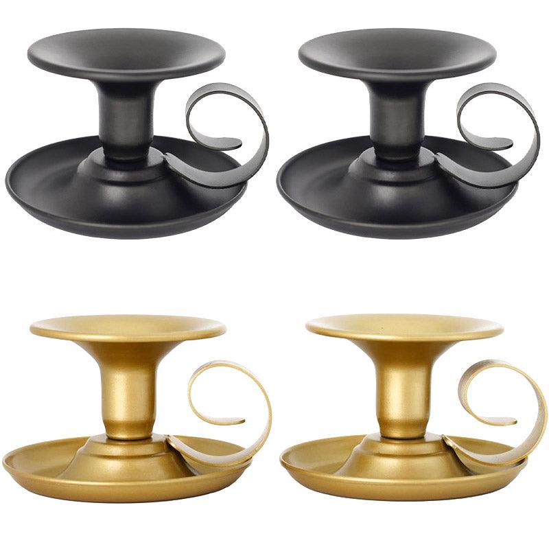 Premium European Iron Candle Holders – Gold 2 Pack