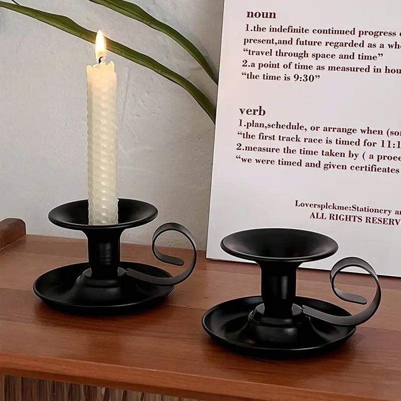 Premium European Iron Candle Holders – Gold 2 Pack