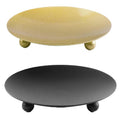 Premium Iron Plate Candle Holder Trays – Black 4 Pack