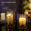 Premium Wrought Iron Candle Holder – Large with Amber Glass