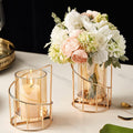 Premium Wrought Iron Candle Holder – Large with Amber Glass