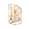 Premium Wrought Iron Candle Holder – Large with Amber Glass