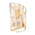 Premium Wrought Iron Candle Holder – Large with Amber Glass