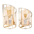 Premium Wrought Iron Candle Holder – Small with Amber Glass