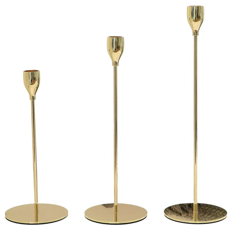 Premium Decorative Candlestick Holders – Gold Set of 3