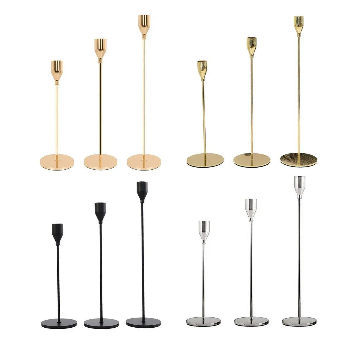 Premium Decorative Candlestick Holders – Gold Set of 3