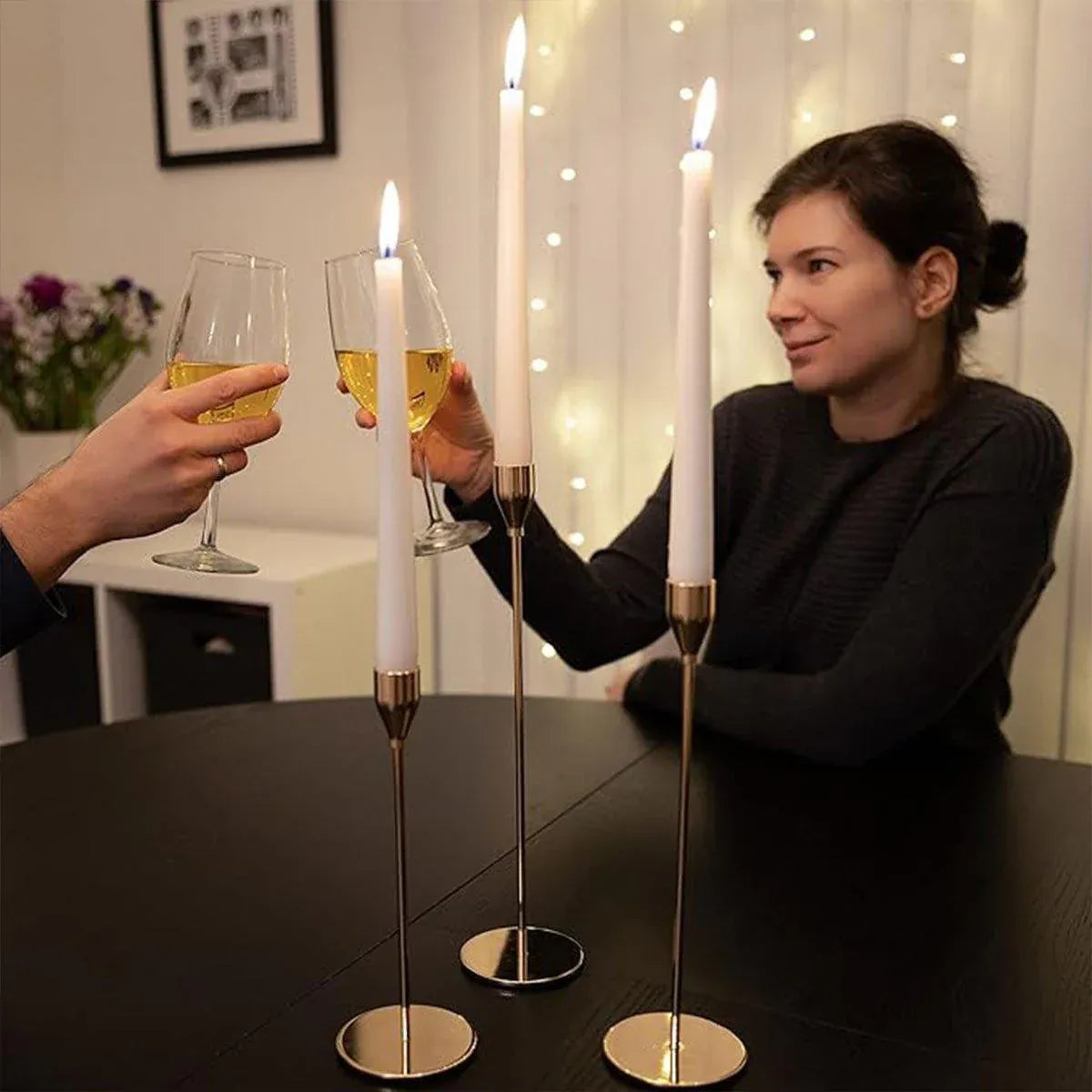 Premium Decorative Candlestick Holders – Gold Set of 3