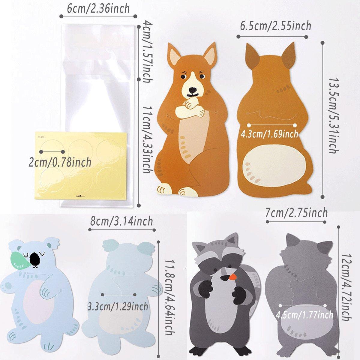 100pcs Cute 3D Cartoon Animal Candy Bags for Party Favors Birthday Gift Wrapping - Koalas - SuperSaverAU - view 1
