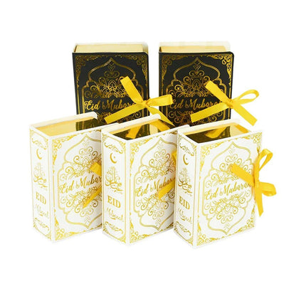 50PCS Wedding Candy Box Party Favour with Moon Stars Design - Black/White
