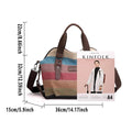 Premium Rainbow Stripe Canvas Patchwork Tote Bag