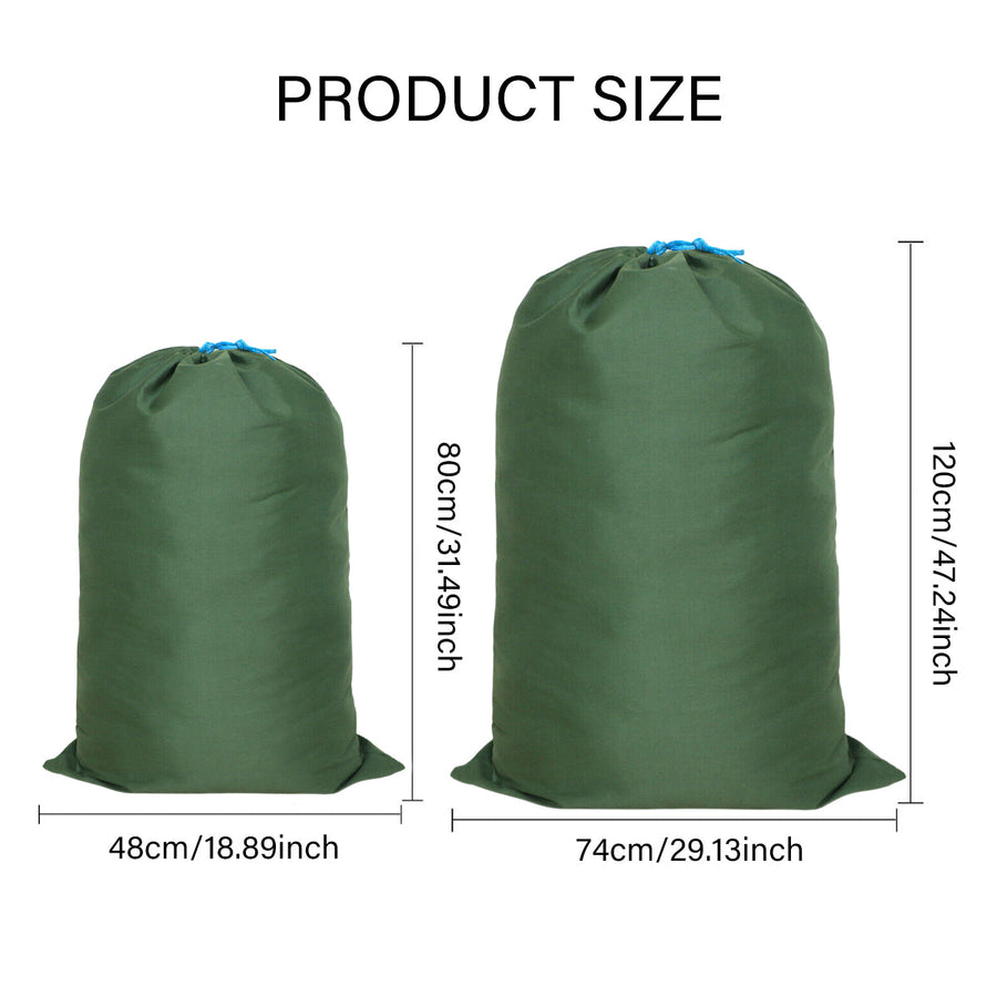 Premium Canvas Drawstring Storage Bag – Green 74 x 120cm