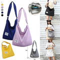 Premium Black Women's Large Canvas Hobo Tote Handbag
