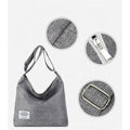 Premium Black Women's Large Canvas Hobo Tote Handbag