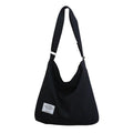 Premium Black Women's Large Canvas Hobo Tote Handbag