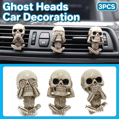 Premium 3PCS Ghost Head Car Air Vent Decoration Ornaments