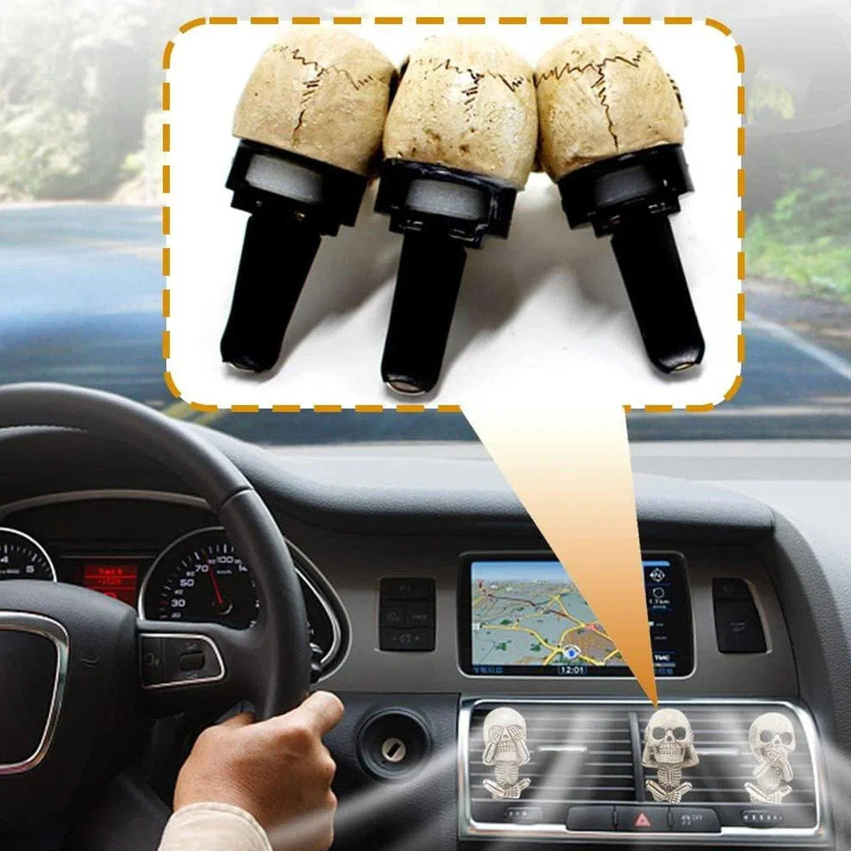 Premium 3PCS Ghost Head Car Air Vent Decoration Ornaments