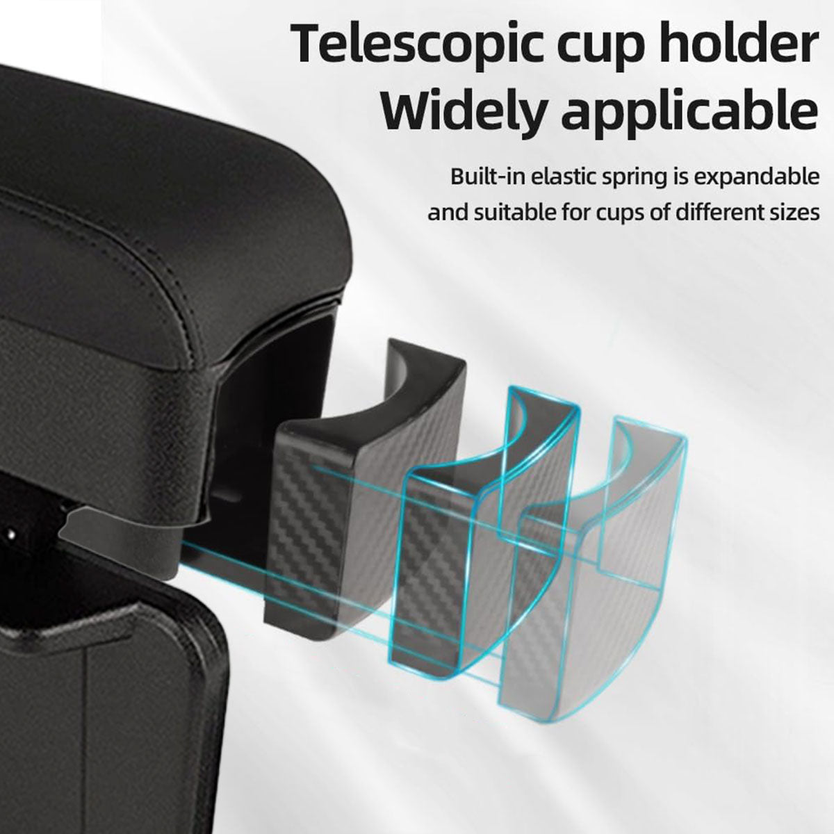 Premium Black Car Armrest Gap Storage Box Organiser