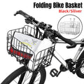 Premium Black Foldable Metal Bicycle Basket for Front or Rear Mount