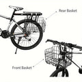 Premium Black Foldable Metal Bicycle Basket for Front or Rear Mount