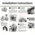 Premium Black Foldable Metal Bicycle Basket for Front or Rear Mount