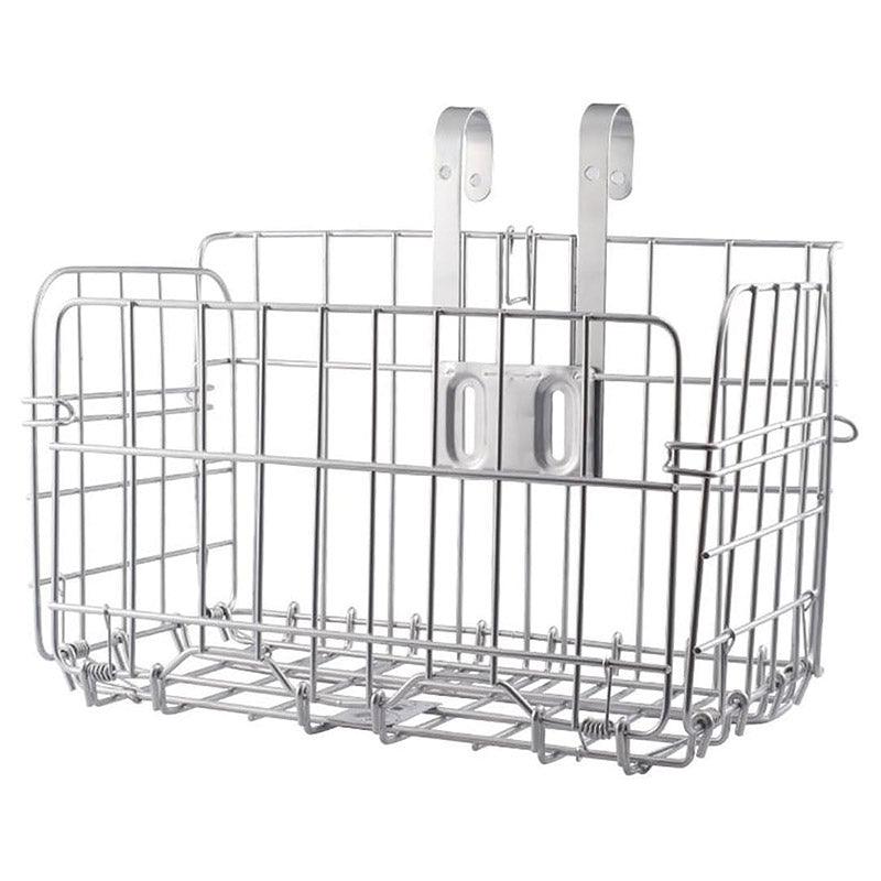 Premium Black Foldable Metal Bicycle Basket for Front or Rear Mount