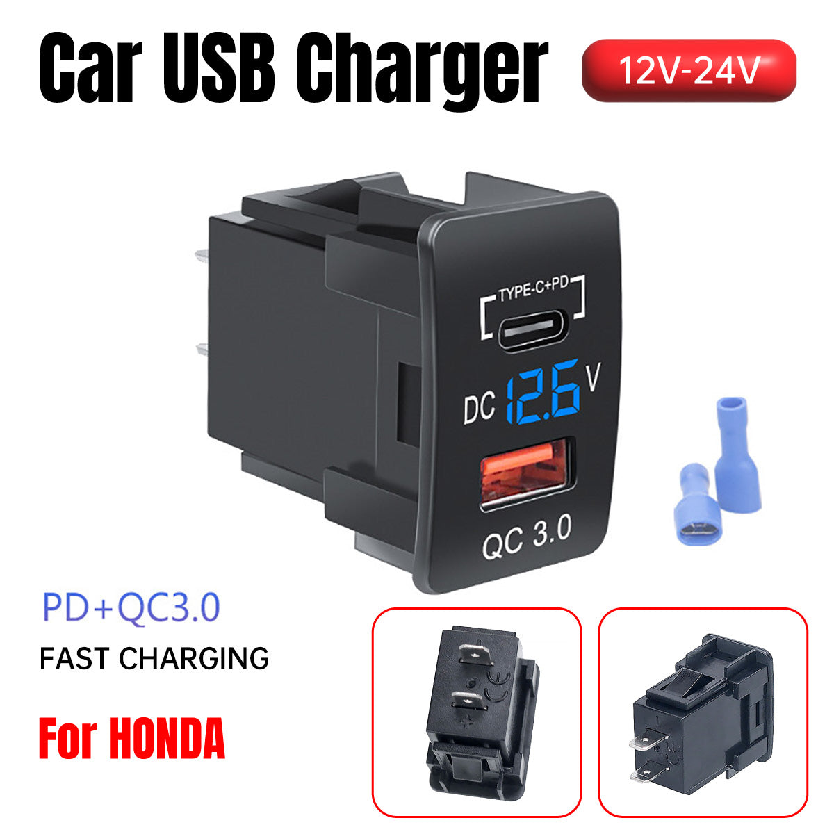 Dual Port USB Car Charger Adapter 12V-24V for Honda Vehicles