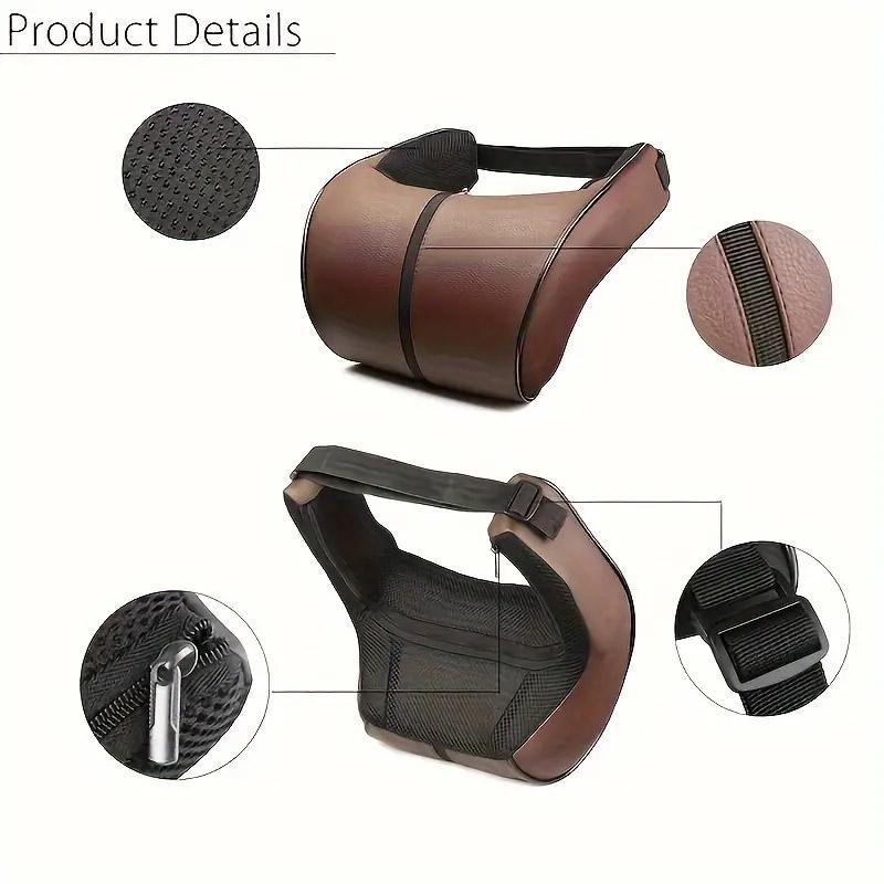 Premium Black Memory Foam Car Headrest Neck Pillow