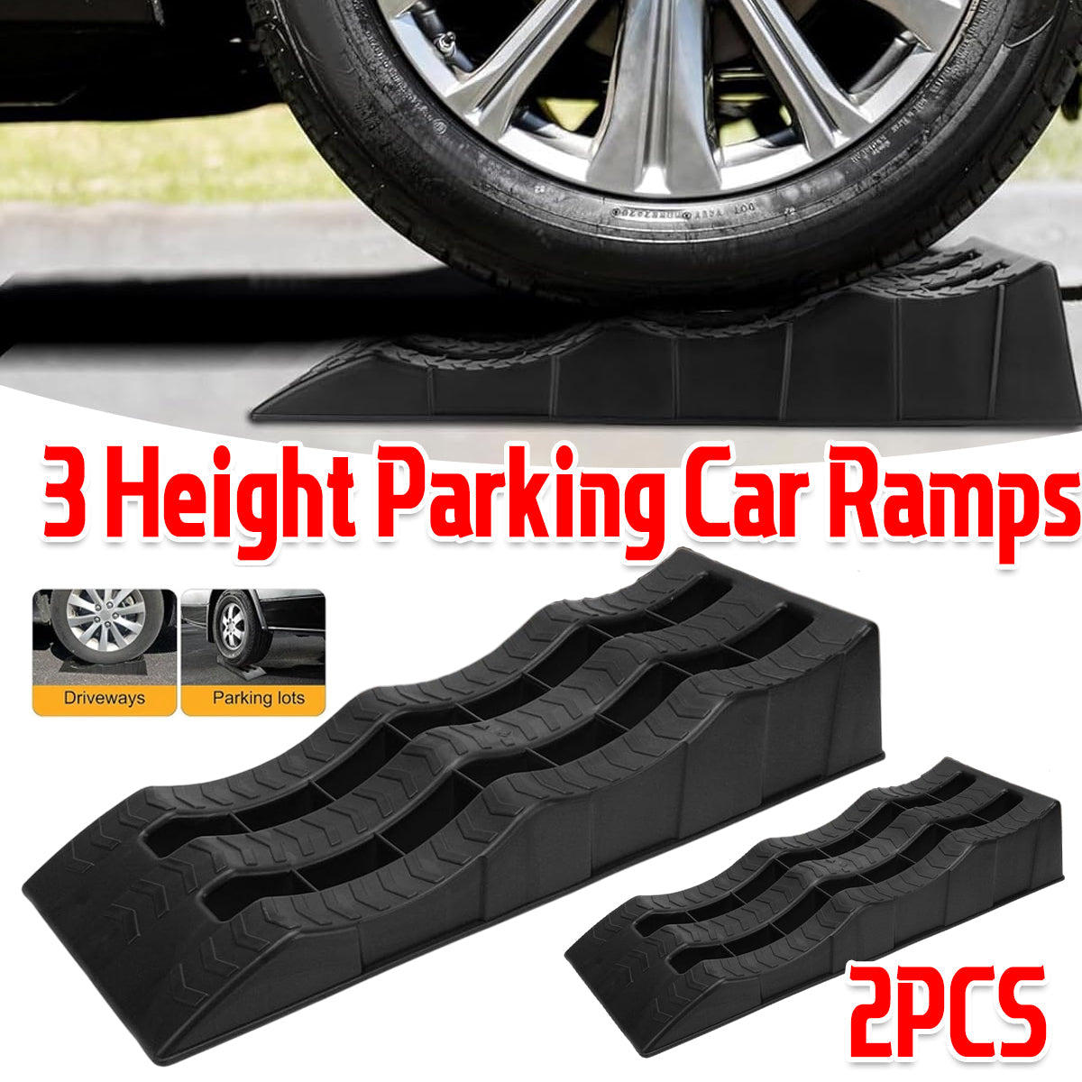 Premium 2PCS Three Step Parking Tyre Pads for Cars and RVs