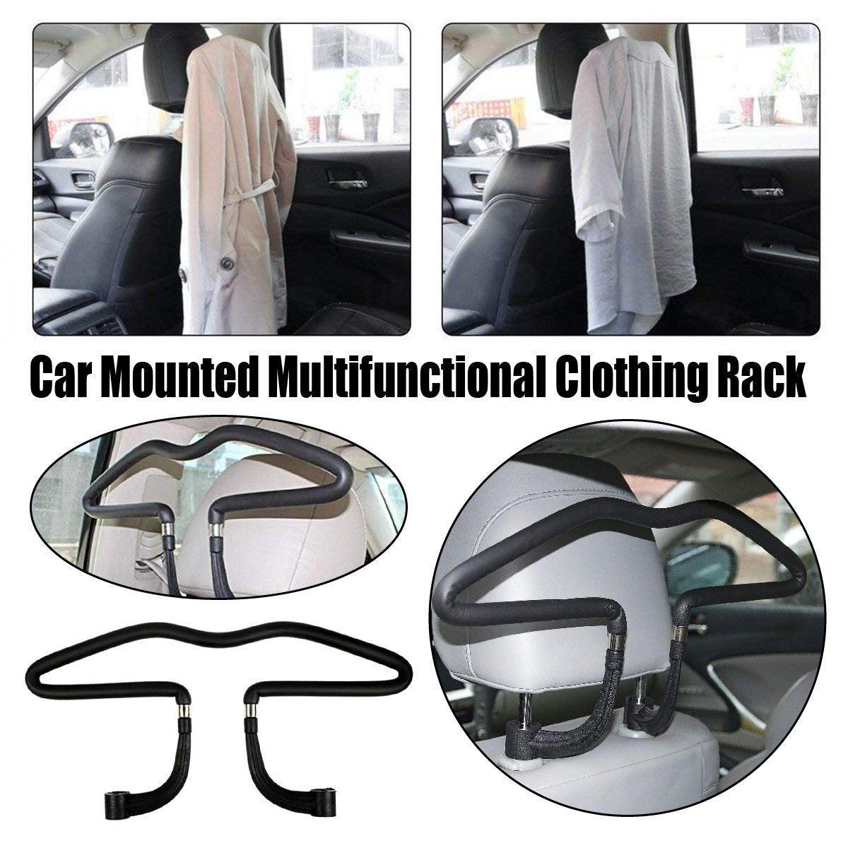 Premium Vehicle Headrest Clothes Hanger PU Leather Suit Rack