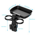 Premium Car Cup Holder Tray Table with 360 Degree Rotating Platform