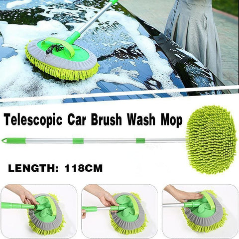 Premium Green Telescopic Chenille Car Wash Brush Mop